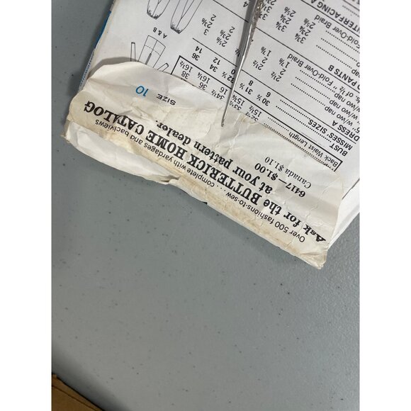 Butterick 6417 Sewing Pattern Size 10 Maternity Dress Top and Pants Vintage CUT - Picture 6 of 6